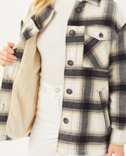 Load image into Gallery viewer, Black &amp; White Plaid Shacket
