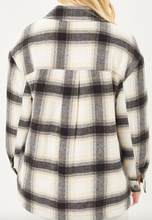 Load image into Gallery viewer, Black &amp; White Plaid Shacket
