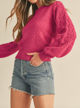 Load image into Gallery viewer, Pomegranate Puff Sleeve Sweater
