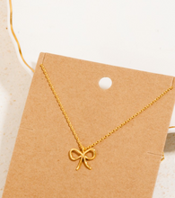 Load image into Gallery viewer, Wire Ribbon Bow Pendant Necklace
