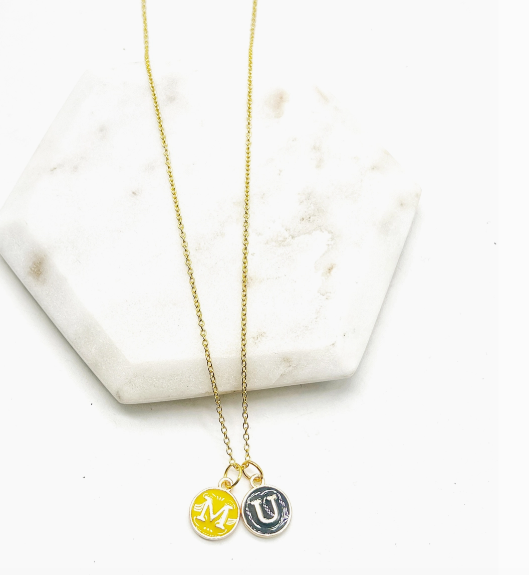 MU Initial Charm Necklace