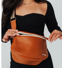 Load image into Gallery viewer, Black or Brown Vegan Leather Sling Body Bag
