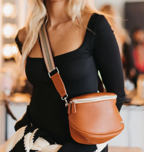 Load image into Gallery viewer, Black or Brown Vegan Leather Sling Body Bag
