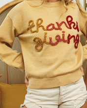 Load image into Gallery viewer, Oatmeal Thanksgiving Sweater
