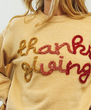 Load image into Gallery viewer, Oatmeal Thanksgiving Sweater
