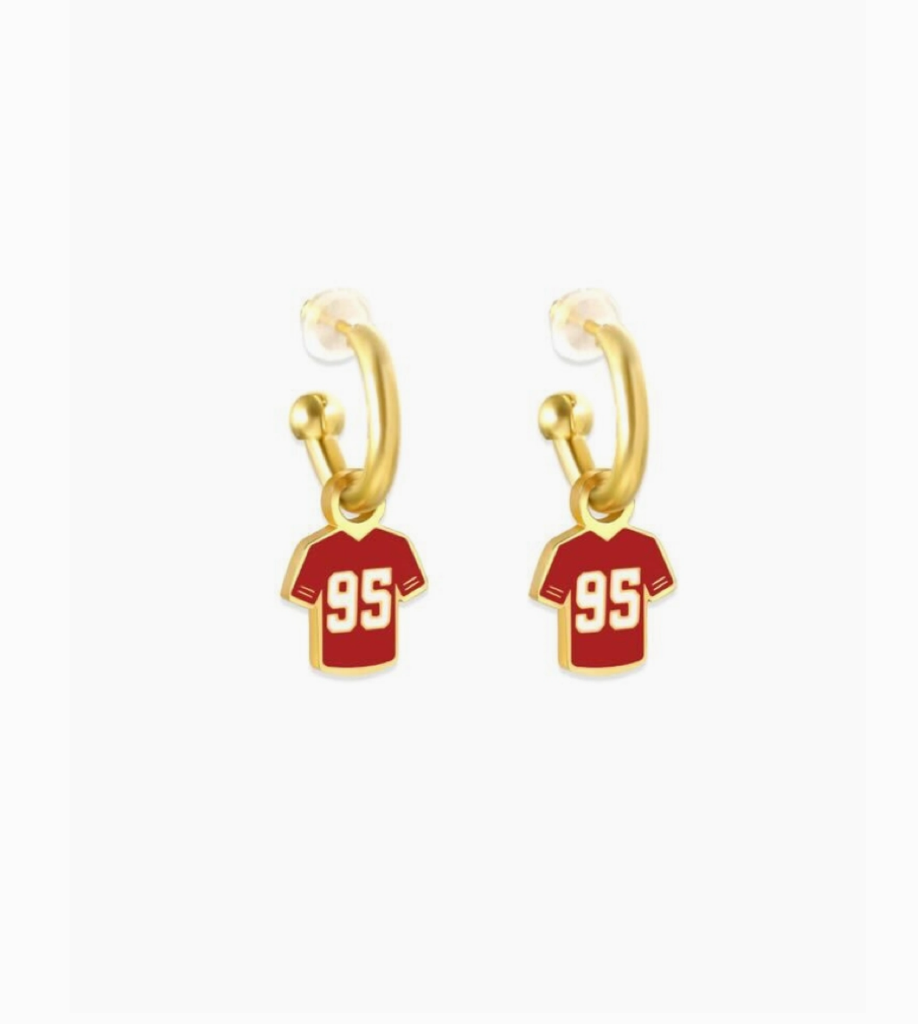 #95 Jersey Huggie Hoop Earrings