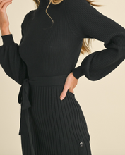 Load image into Gallery viewer, Black Mock Neck Sweater Dress
