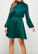 Load image into Gallery viewer, Hunter Green High Neck Dress
