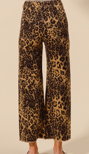 Load image into Gallery viewer, Animal Print Frayed Hem Wide Leg Pants
