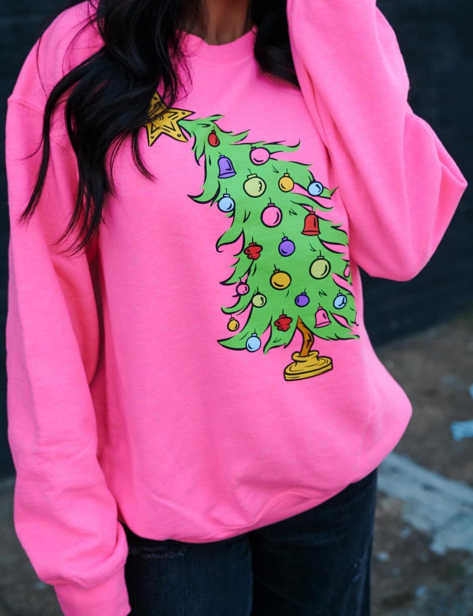 Pink Whoville Tree Sweatshirt