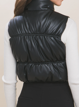 Load image into Gallery viewer, Black Faux Puffer Vest
