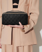 Load image into Gallery viewer, Black Checkered Makeup Bag
