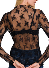 Load image into Gallery viewer, Black Lace Long Sleeve
