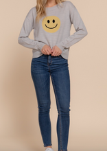 Load image into Gallery viewer, Gray SMILE FACE Sweater
