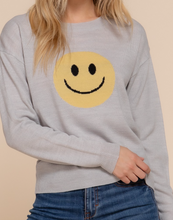 Load image into Gallery viewer, Gray SMILE FACE Sweater
