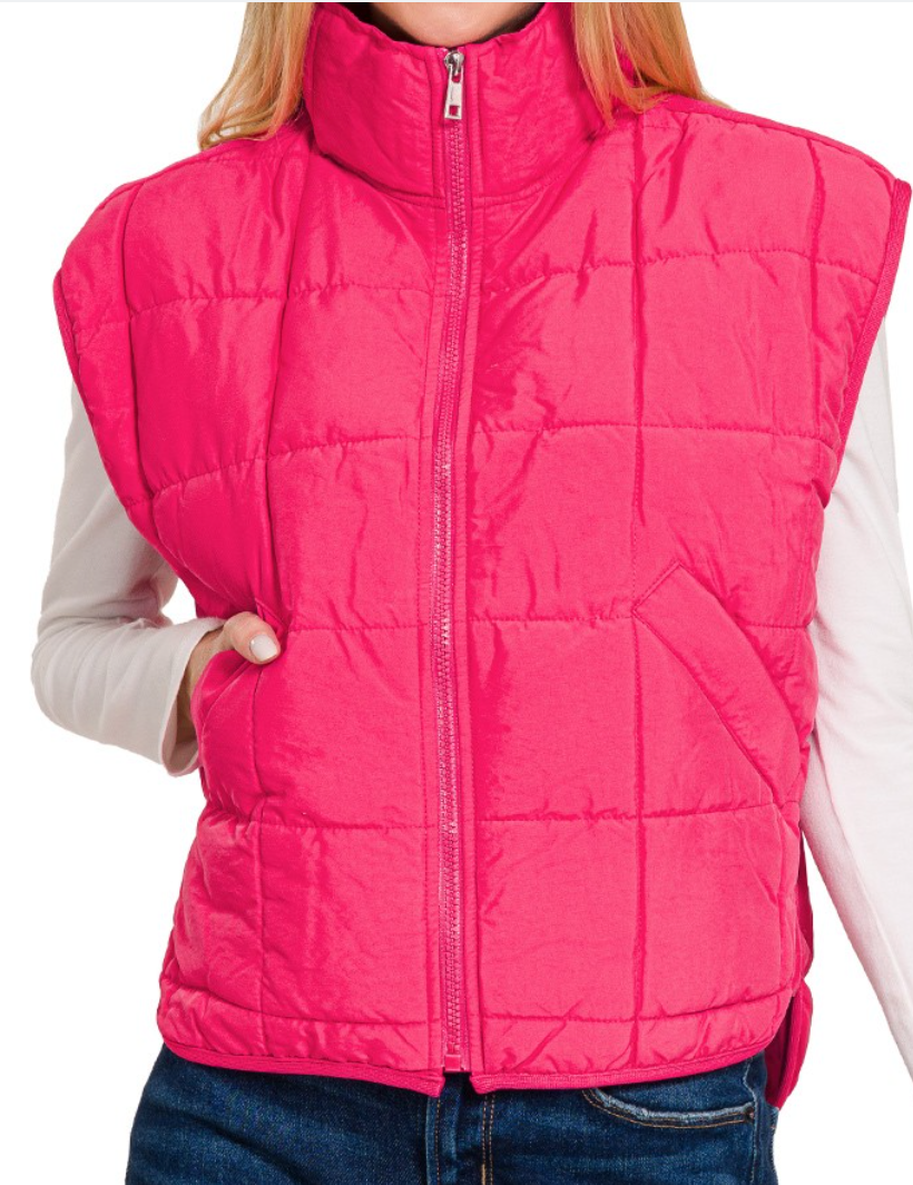 Hot Pink Puffer Vest