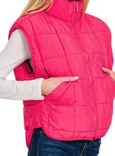 Load image into Gallery viewer, Hot Pink Puffer Vest
