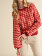 Load image into Gallery viewer, Red &amp; Pink Stripe Sweater
