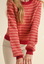 Load image into Gallery viewer, Red &amp; Pink Stripe Sweater
