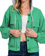 Load image into Gallery viewer, Soft Green Hoodie Jacket
