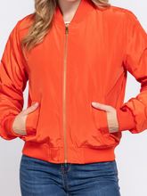 Load image into Gallery viewer, Orange Bomber Jacket
