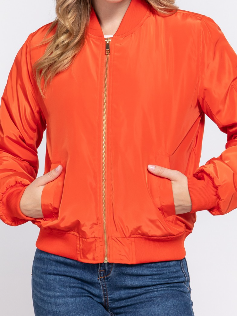 Orange Bomber Jacket