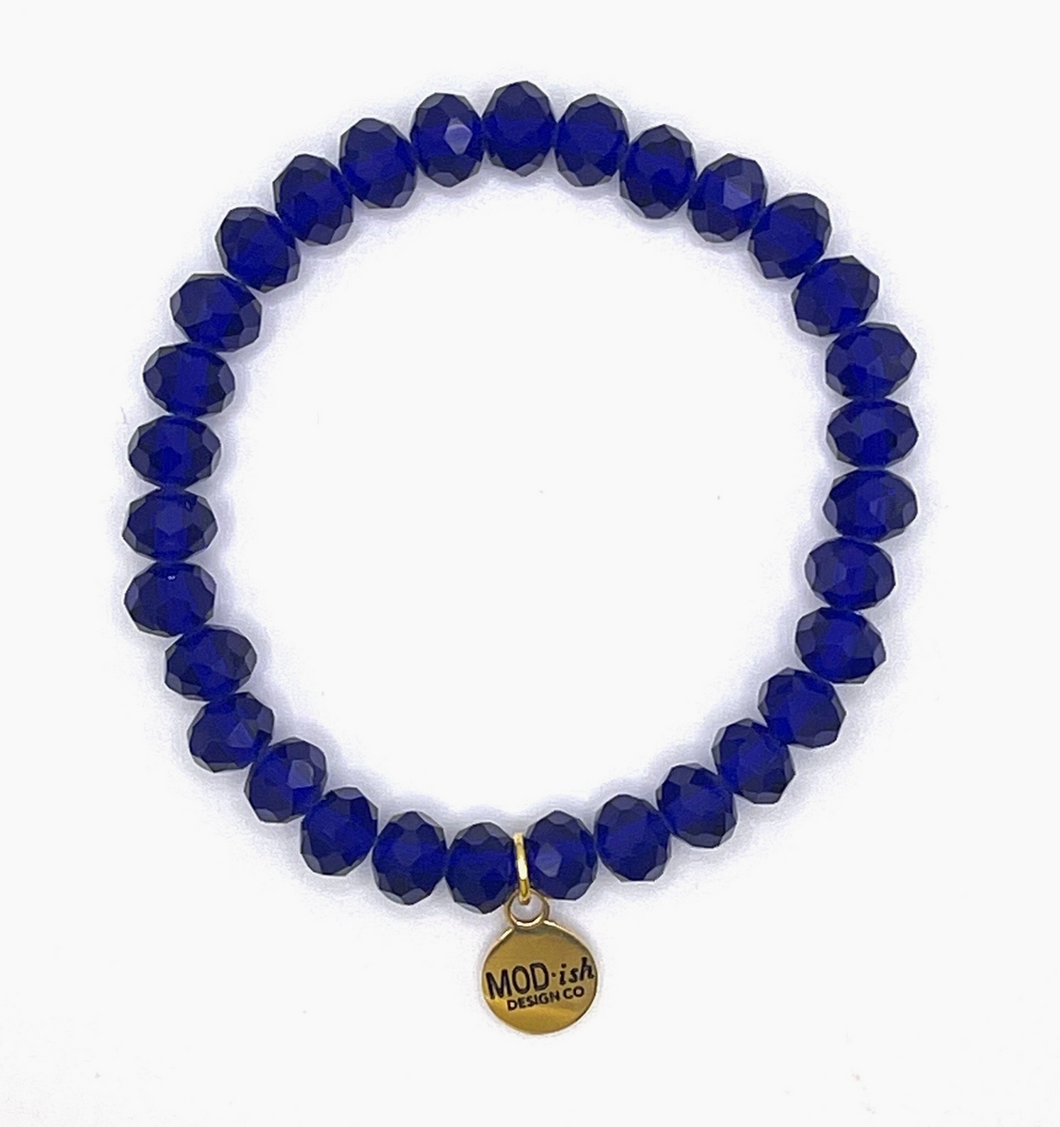 Royal Blue Crystal Bead Bracelet