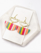 Load image into Gallery viewer, Neon Stripe Luna Earrings
