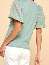 Load image into Gallery viewer, Sage w/ Puff Sleeve Top
