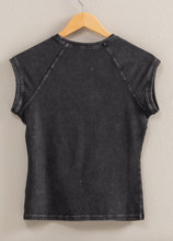 Load image into Gallery viewer, Black Cap Sleeve Shirt
