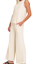 Load image into Gallery viewer, Sand Beige Sleeveless Top &amp; Pants Set
