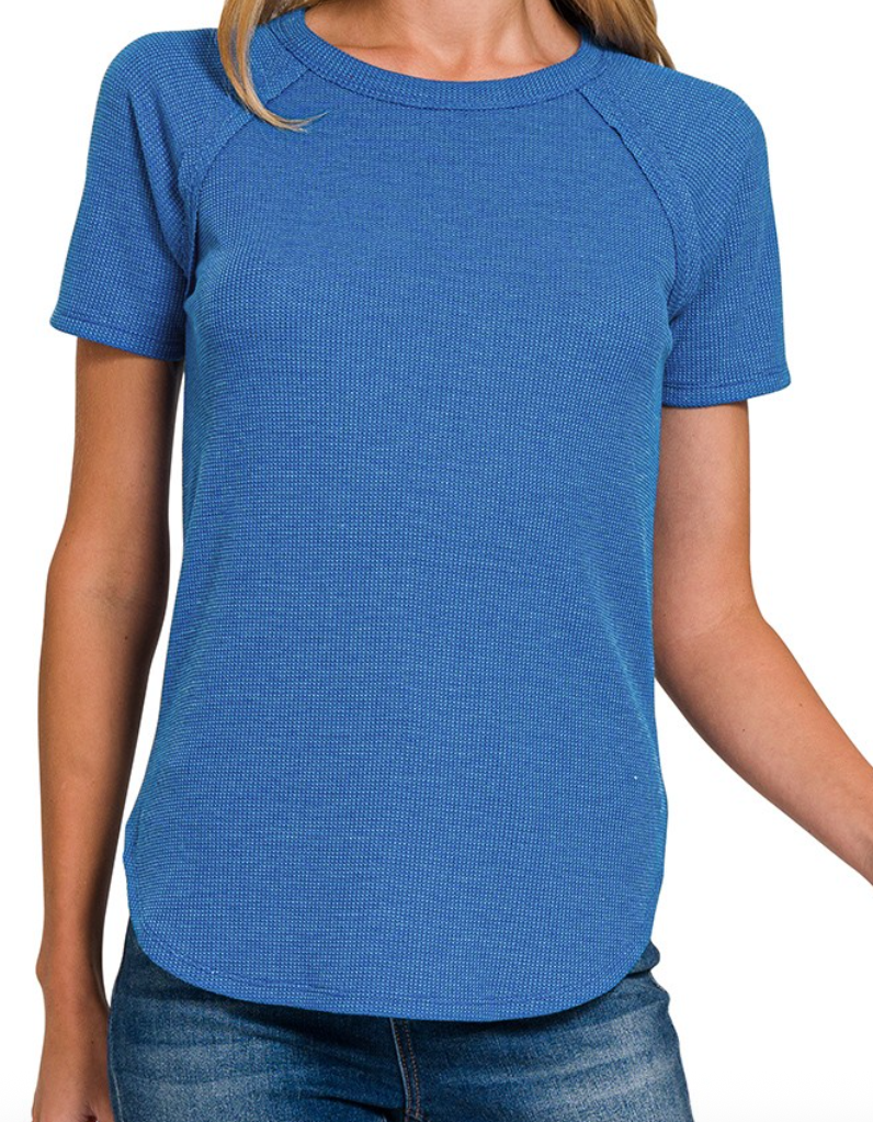Blue Waffle Short Sleeve Shirt