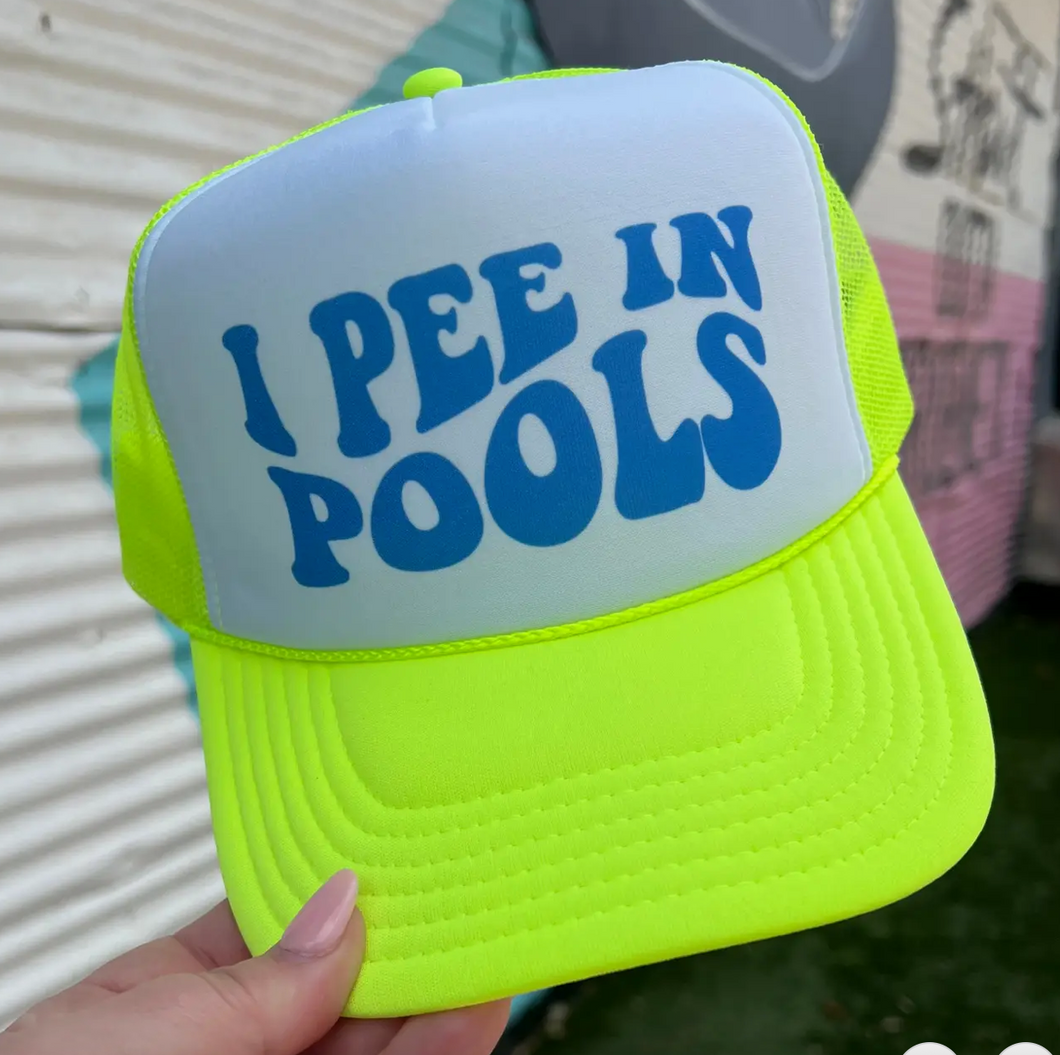I Pee in Pools Neon Trucker Hat