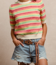 Load image into Gallery viewer, Fuchsia &amp; Bright Color Stripe Sweater

