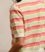 Load image into Gallery viewer, Fuchsia &amp; Bright Color Stripe Sweater
