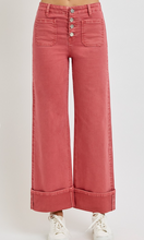 Load image into Gallery viewer, Brick Wide-Leg Cuff Jeans
