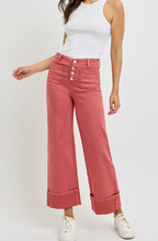 Load image into Gallery viewer, Brick Wide-Leg Cuff Jeans
