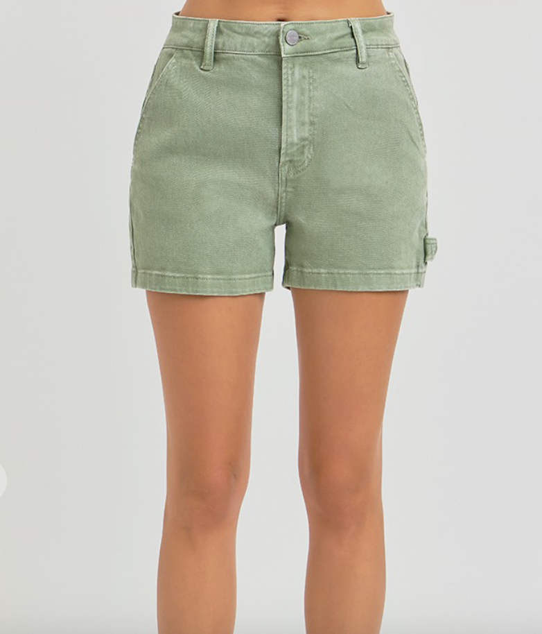 Olive Denim Shorts