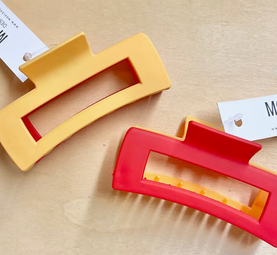 2-Tone Red & Gold Hair Clip