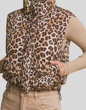 Load image into Gallery viewer, Camel Animal Print Puffer Vest
