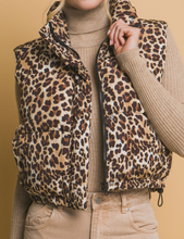 Load image into Gallery viewer, Camel Animal Print Puffer Vest
