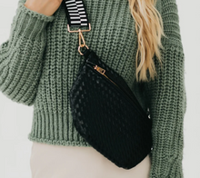 Load image into Gallery viewer, Black Woven Sling Bag
