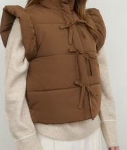 Load image into Gallery viewer, Black Bow Vest w/ Flutter Sleeve
