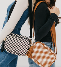 Load image into Gallery viewer, Checker Woven Camera Crossbody Bag
