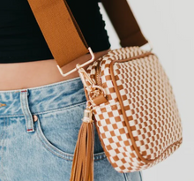 Load image into Gallery viewer, Checker Woven Camera Crossbody Bag
