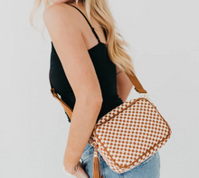 Load image into Gallery viewer, Checker Woven Camera Crossbody Bag
