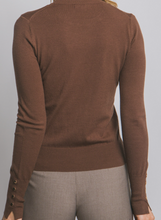 Load image into Gallery viewer, Brown Lightwieght Sweater w/ Detailed Cuff
