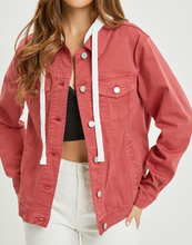Load image into Gallery viewer, Brick Denim Oversized Hoodie Jacket
