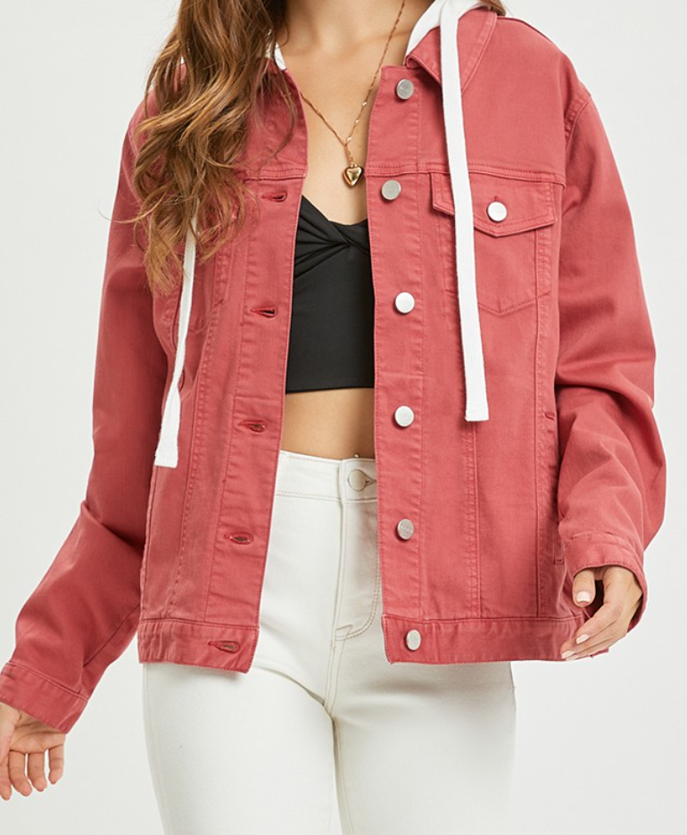 Brick Denim Oversized Hoodie Jacket