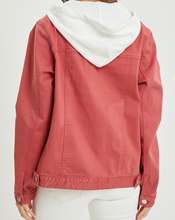 Load image into Gallery viewer, Brick Denim Oversized Hoodie Jacket
